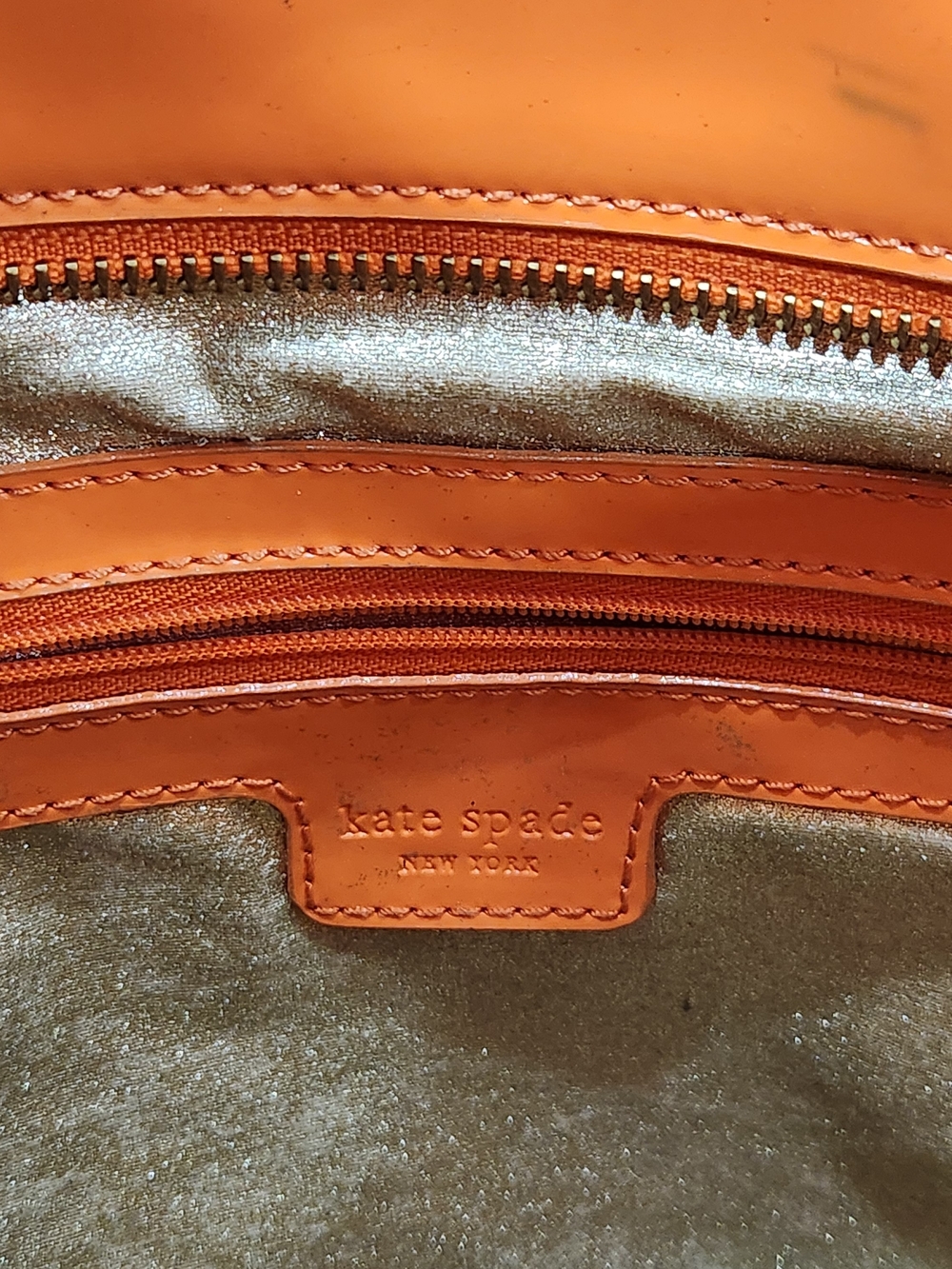 Kate Spade Rainy Day Blakely Patent Leather Tote In Marmalade Orange - Picture 8 of 10
